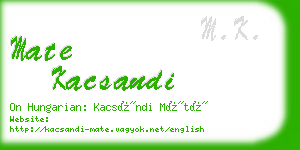 mate kacsandi business card